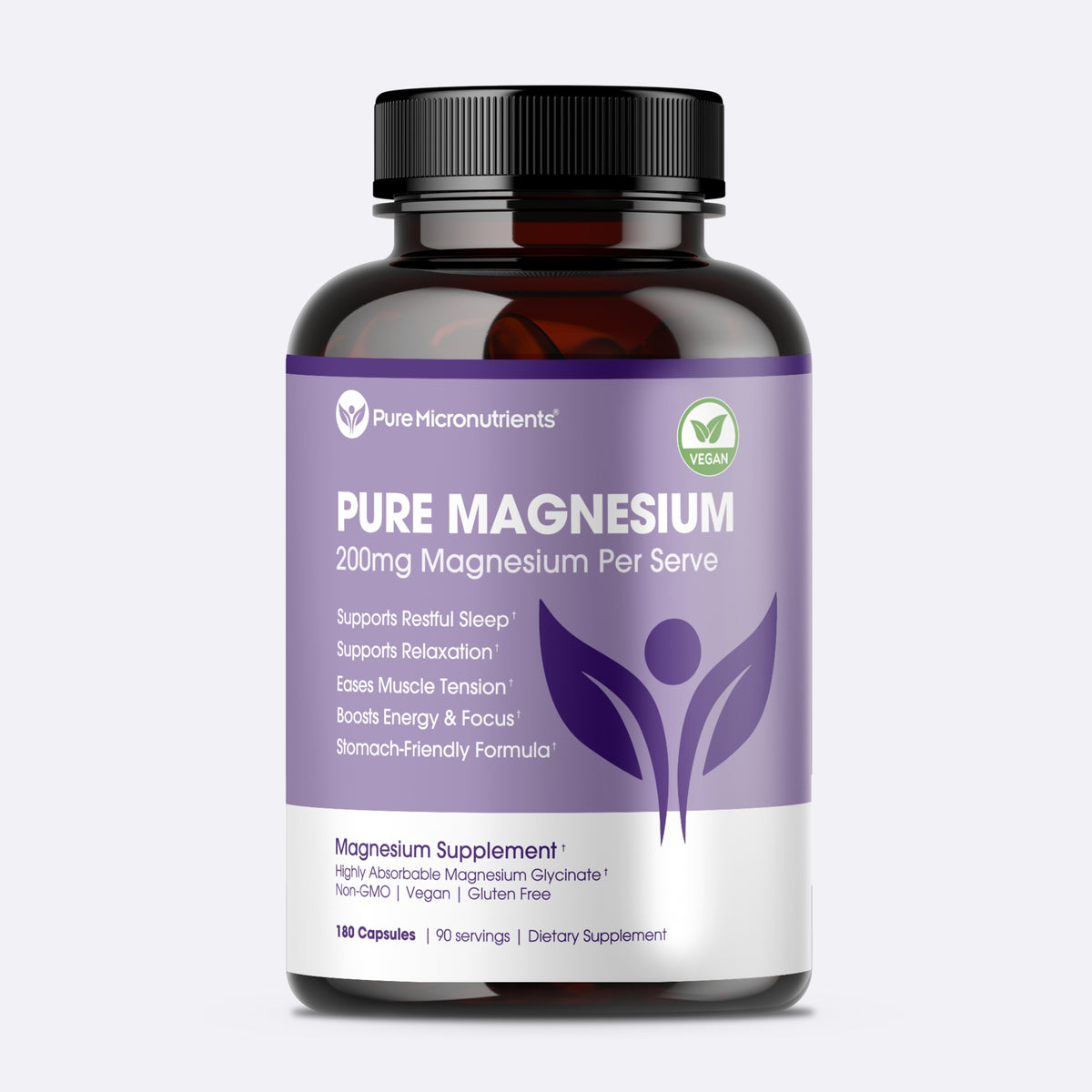 Pure Magnesium 180 capsules bottle